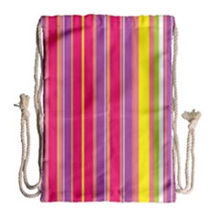 Stripes Colorful Background Drawstring Bag (large)