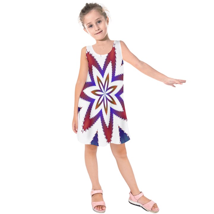 Fractal Flower Kids  Sleeveless Dress