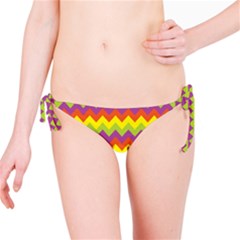 Colorful Zigzag Stripes Background Bikini Bottom