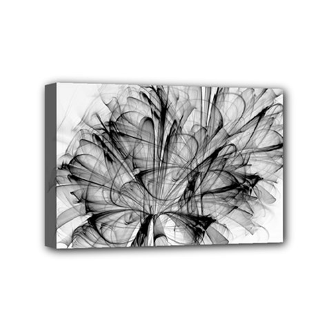 Fractal Black Flower Mini Canvas 6  X 4  by Simbadda