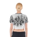 Fractal Black Flower Cotton Crop Top View2