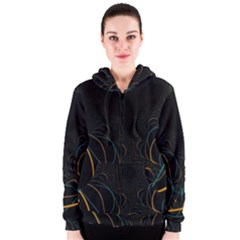 Fractal Lines Women s Zipper Hoodie by Simbadda