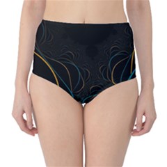 Fractal Lines High-waist Bikini Bottoms by Simbadda