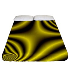 Yellow Fractal Fitted Sheet (king Size)