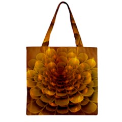 Yellow Flower Zipper Grocery Tote Bag by Simbadda