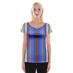 Colorful Stripes Women s Cap Sleeve Top