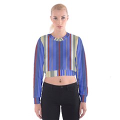 Colorful Stripes Women s Cropped Sweatshirt