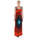 Red Fractal Spiral Maxi Thigh Split Dress View2