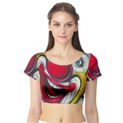 Clown Short Sleeve Crop Top (Tight Fit)