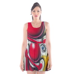 Clown Scoop Neck Skater Dress