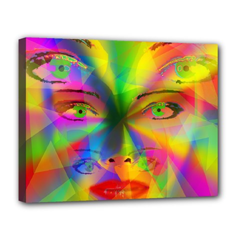 Rainbow Girl Canvas 14  X 11  by Valentinaart