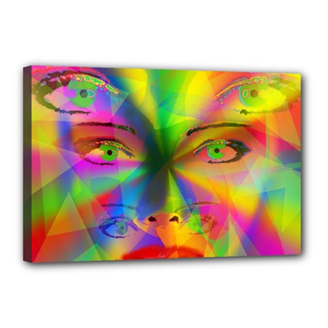 Rainbow Girl Canvas 18  X 12  by Valentinaart
