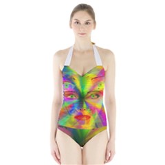 Rainbow Girl Halter Swimsuit by Valentinaart