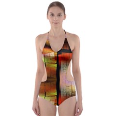 Fractal Tiles Cut-out One Piece Swimsuit by Simbadda