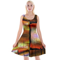 Fractal Tiles Reversible Velvet Sleeveless Dress by Simbadda