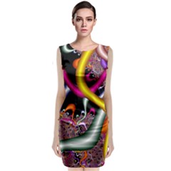 Fractal Roots Sleeveless Velvet Midi Dress by Simbadda