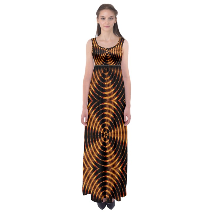Fractal Patterns Empire Waist Maxi Dress