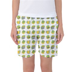 St Patrick s Day Background Symbols Women s Basketball Shorts by Simbadda