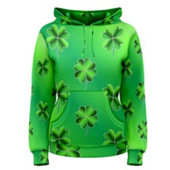 Shamrock Green Pattern Design Women s Pullover Hoodie by Simbadda