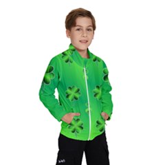 Shamrock Green Pattern Design Wind Breaker (kids) by Simbadda