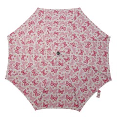 Cute Pink Flowers And Butterflies Pattern  Hook Handle Umbrellas (small)