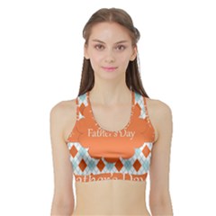 Happy Father Day  Sports Bra With Border by Simbadda