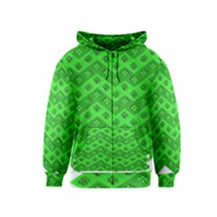 Shamrocks 3d Fabric 4 Leaf Clover Kids  Zipper Hoodie by Simbadda