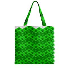 Shamrocks 3d Fabric 4 Leaf Clover Zipper Grocery Tote Bag by Simbadda