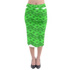 Shamrocks 3d Fabric 4 Leaf Clover Midi Pencil Skirt by Simbadda