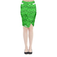 Shamrocks 3d Fabric 4 Leaf Clover Midi Wrap Pencil Skirt by Simbadda