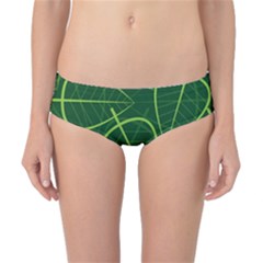 Vector Seamless Green Leaf Pattern Classic Bikini Bottoms by Simbadda