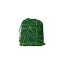 Vector Seamless Green Leaf Pattern Drawstring Pouches (XS)  View2