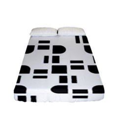 Black And White Pattern Fitted Sheet (full/ Double Size) by Simbadda