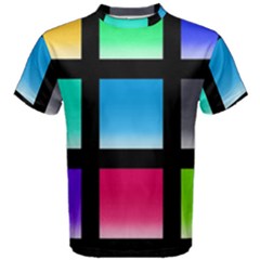 Colorful Background Squares Men s Cotton Tee