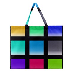 Colorful Background Squares Zipper Large Tote Bag by Simbadda