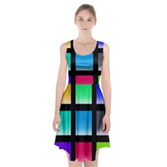 Colorful Background Squares Racerback Midi Dress by Simbadda