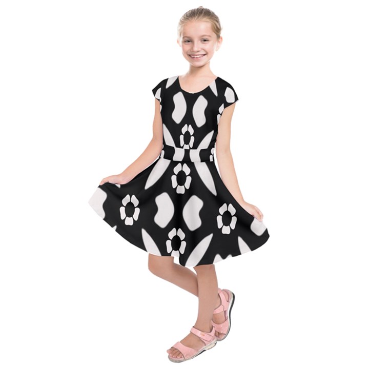 Abstract Background Pattern Kids  Short Sleeve Dress