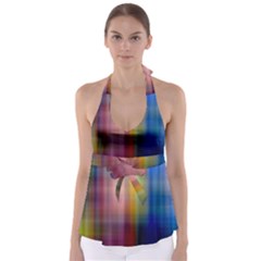 Colorful Abstract Background Babydoll Tankini Top by Simbadda