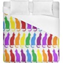 Rainbow Colorful Cats Wallpaper Pattern Duvet Cover (King Size) View1