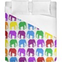 Rainbow Colors Bright Colorful Elephants Wallpaper Background Duvet Cover (California King Size) View1