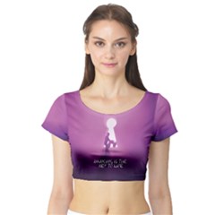 Dancing Is The Key To Life Short Sleeve Crop Top (tight Fit) by LetsDanceHaveFun