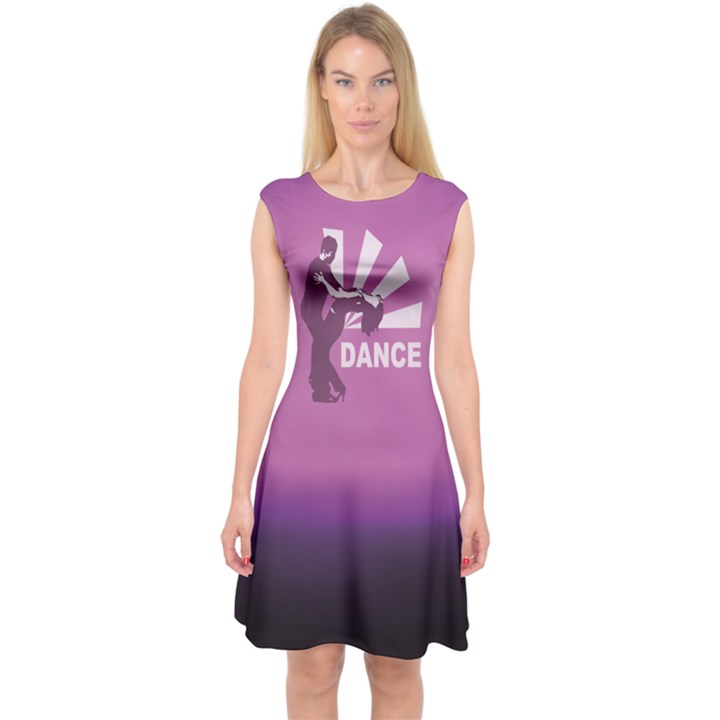 DANCING IS THE KEY TO LIFE Capsleeve Midi Dress