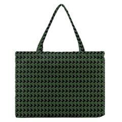 Clovers On Black Medium Zipper Tote Bag by PhotoNOLA