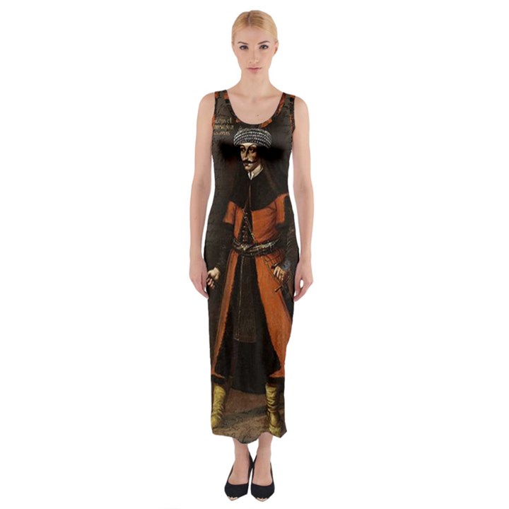 Count Vlad Dracula Fitted Maxi Dress