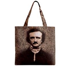 Edgar Allan Poe  Zipper Grocery Tote Bag by Valentinaart