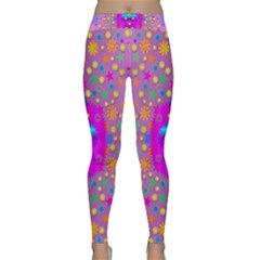Colors And Wonderful Flowers On A Meadow Classic Yoga Leggings by pepitasart