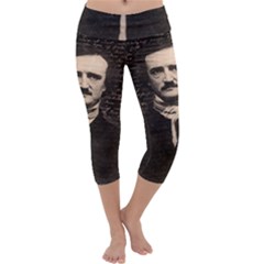 Edgar Allan Poe  Capri Yoga Leggings by Valentinaart