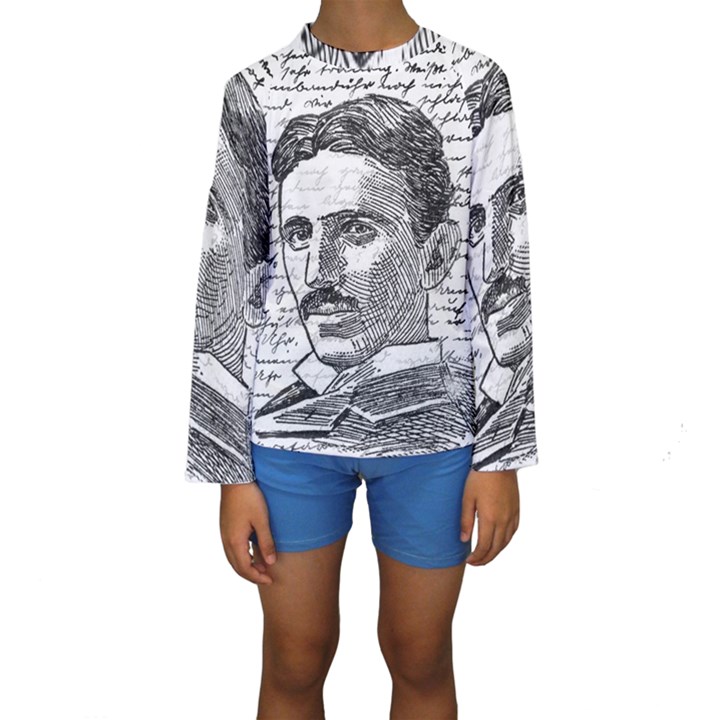 Nikola Tesla Kids  Long Sleeve Swimwear