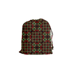 Asian Ornate Patchwork Pattern Drawstring Pouches (small)  by dflcprints