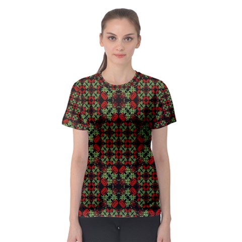Asian Ornate Patchwork Pattern Women s Sport Mesh Tee by dflcprintsclothing